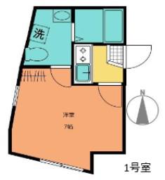 ゼイカーク東四つ木(1K/2階)の間取り写真