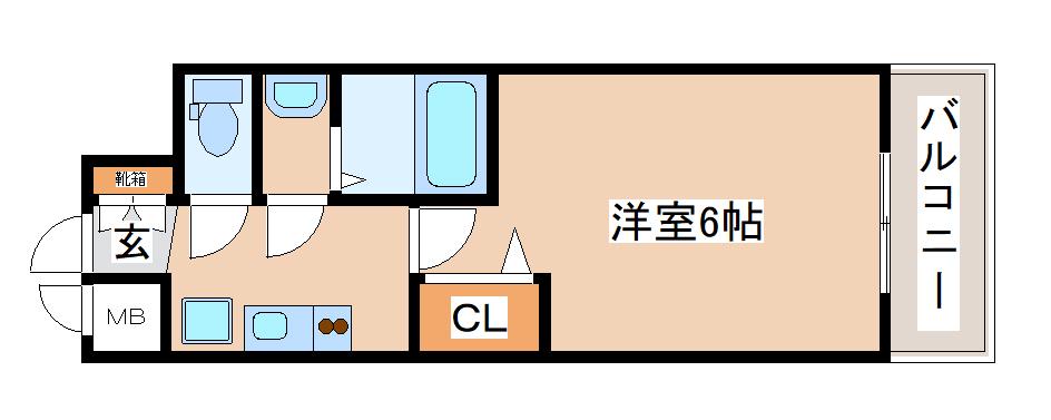 プレサンス神戸長田マリエント(1K/7階)の間取り写真
