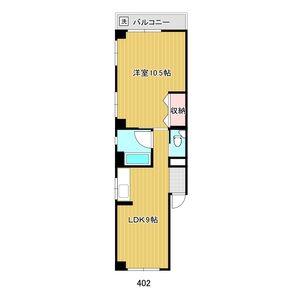 エミービル(1LDK/4階)の間取り写真
