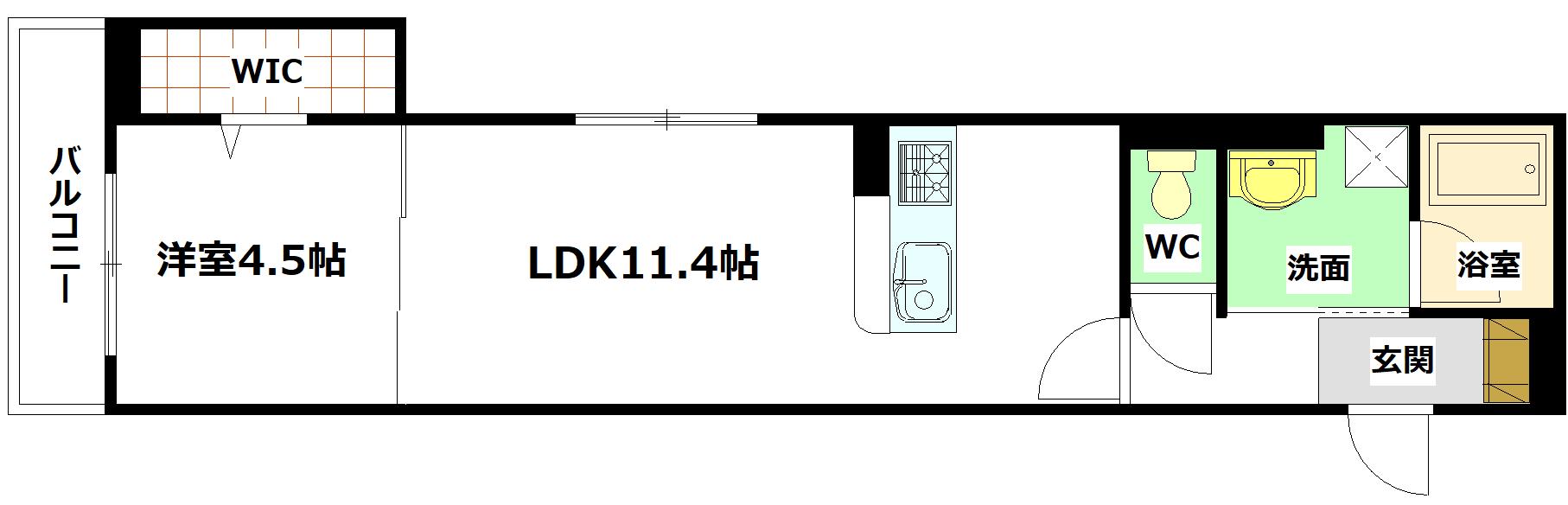 VILLA HAKUYO(1LDK/1階)の間取り写真