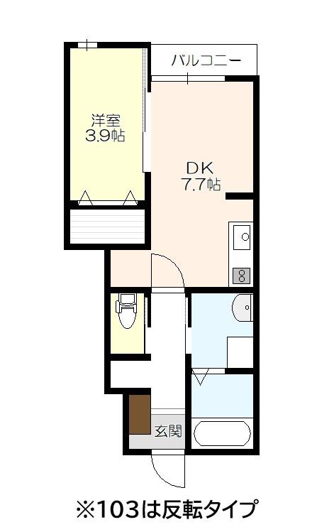 RIZN/I(1DK/1階)の間取り写真