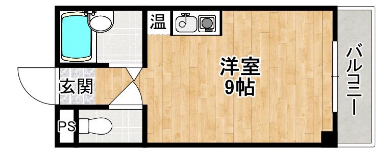 箕面コウメイハイツ(ワンルーム/4階)の間取り写真