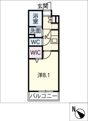阿倉川COSMOS II(1K/3階)の間取り写真