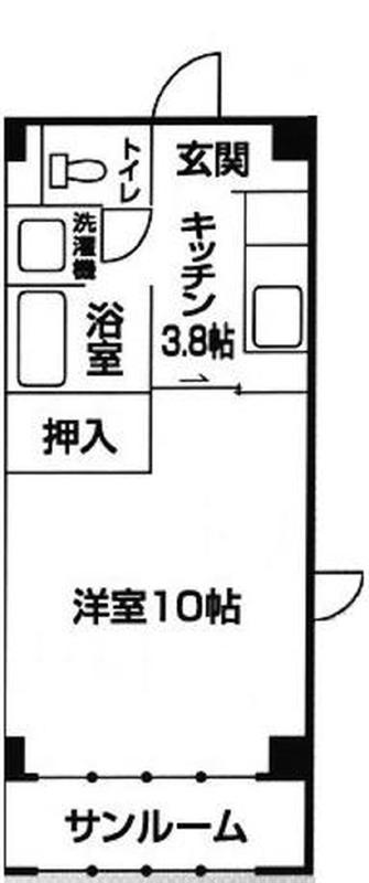 メゾン沖田(1K/3階)の間取り写真