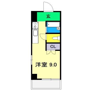 マーガレットパレス(ワンルーム/6階)の間取り写真