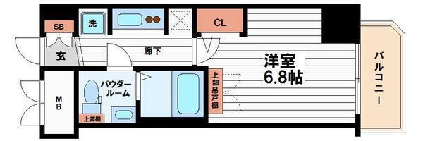 ラシュレエグゼ天王寺(1K/7階)の間取り写真