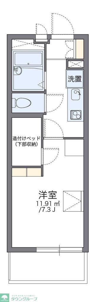 レオパレスシャルメ(1K/1階)の間取り写真