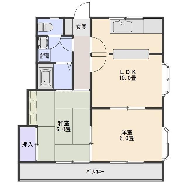 G.FLAT ISHIHARA(2LDK/1階)の間取り写真