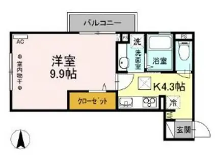セントバーバラ国立(1K/3階)の間取り写真