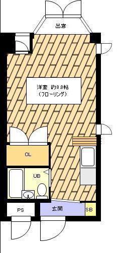 パークショア瀬田(ワンルーム/6階)の間取り写真
