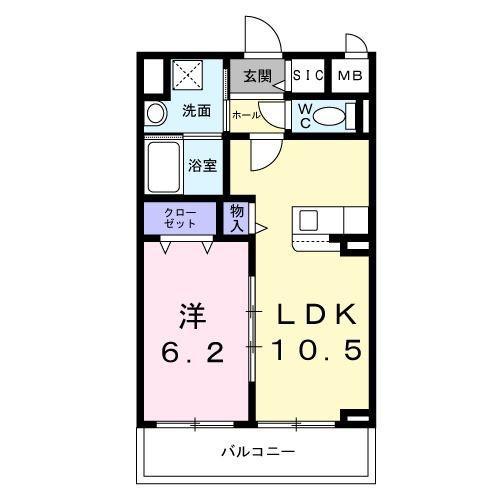 STELLA日吉(1LDK/3階)の間取り写真