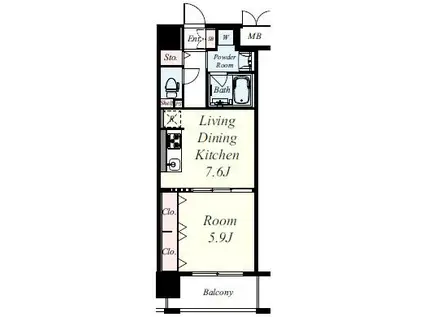 パトリス城東中央(1LDK/3階)の間取り写真