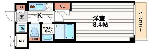 サムティ本町AGE(1K/3階)の間取り写真