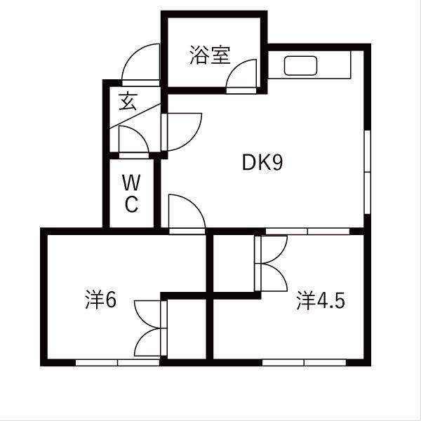 中川ビル(2DK/3階)の間取り写真