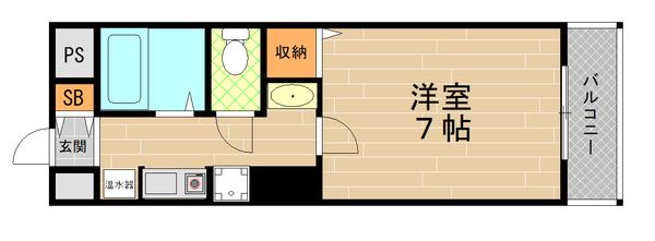 ビギンビル(1K/4階)の間取り写真