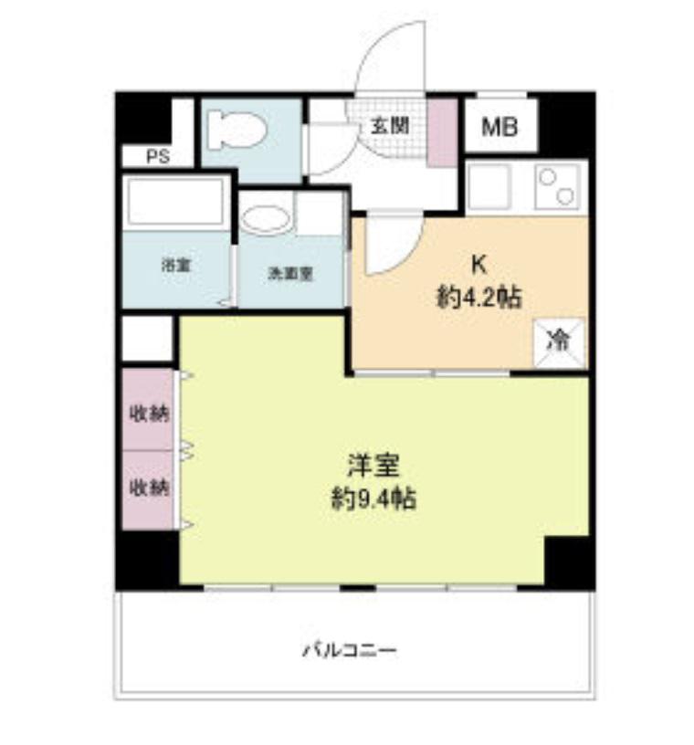 WILL DO堺筋本町(1DK/8階)の間取り写真