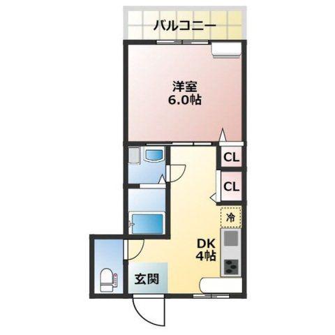 大宮マンション(1DK/2階)の間取り写真