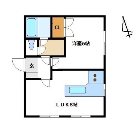 プランドル深谷(1LDK/1階)の間取り写真