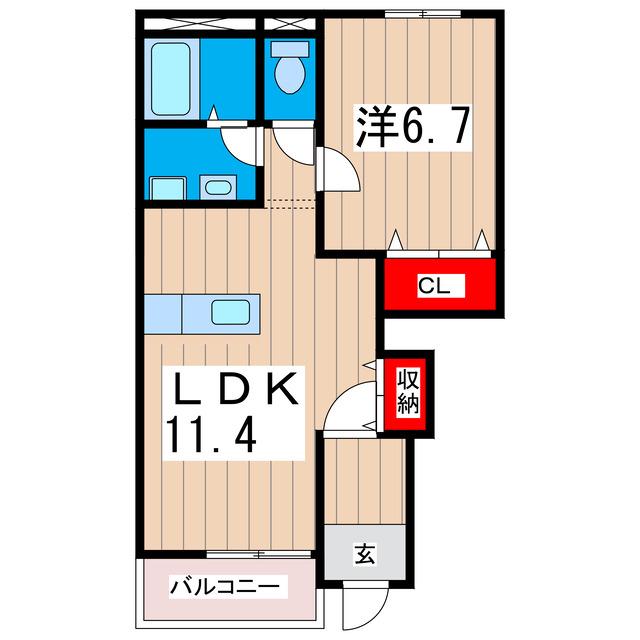 LA VITA(1LDK/1階)の間取り写真