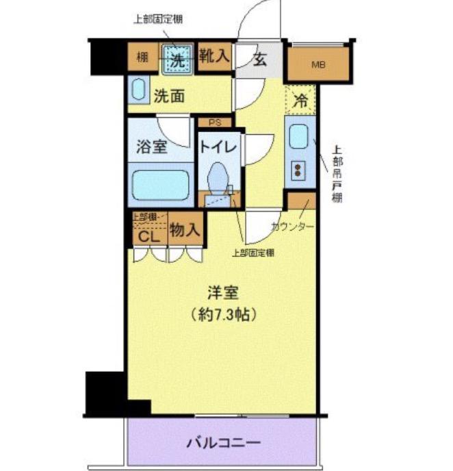 クレヴィスタ大島I(1K/7階)の間取り写真