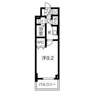 エスリード今池ルミナス(1K/6階)の間取り写真