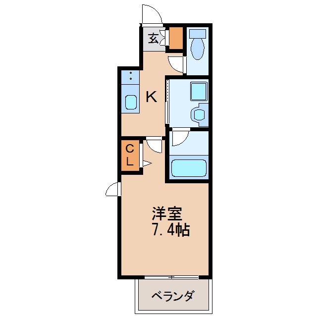 リヴシティ新栄(1K/2階)の間取り写真