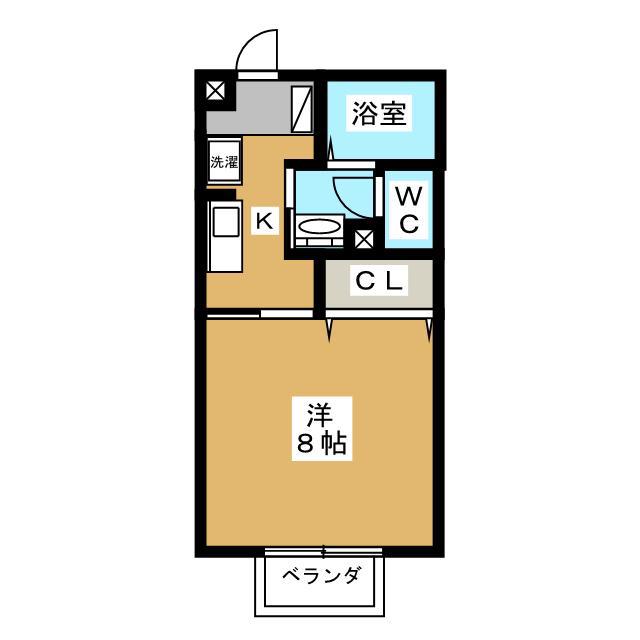 パインブリッジ稲里C(1K/1階)の間取り写真