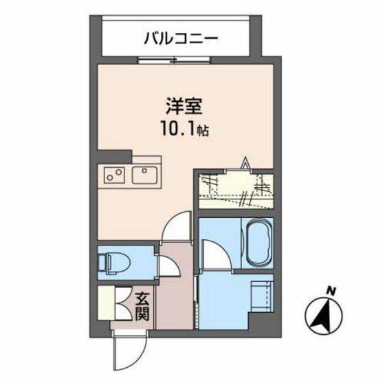 ルミエマサール(1K/2階)の間取り写真