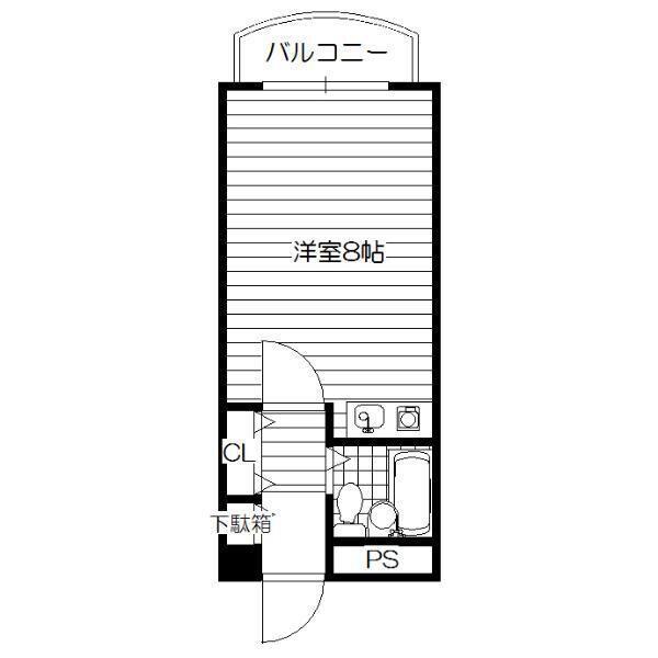 東大阪レジデンス(ワンルーム/1階)の間取り写真