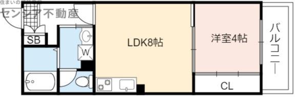 NIKE城東関目ーニケ-(1LDK/3階)の間取り写真