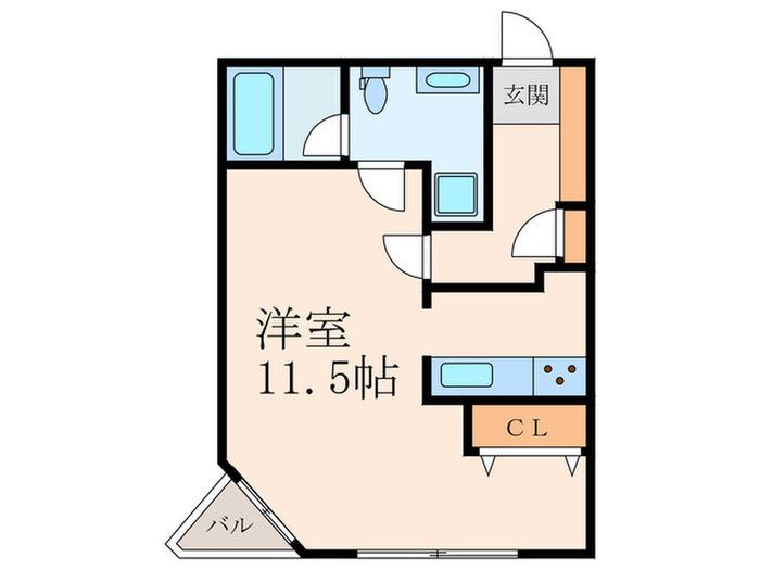 レジディア恵比寿南(ワンルーム/1階)の間取り写真