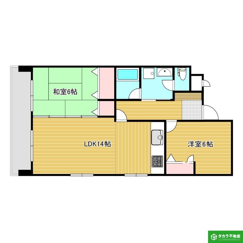 スカイメゾン外苑(2LDK/3階)の間取り写真