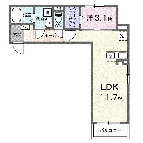 メゾン リッシュ(1LDK/3階)の間取り写真