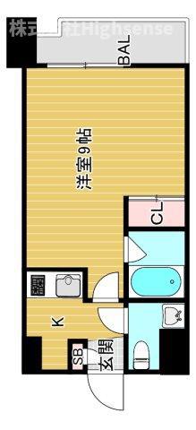ディアコート(1K/7階)の間取り写真