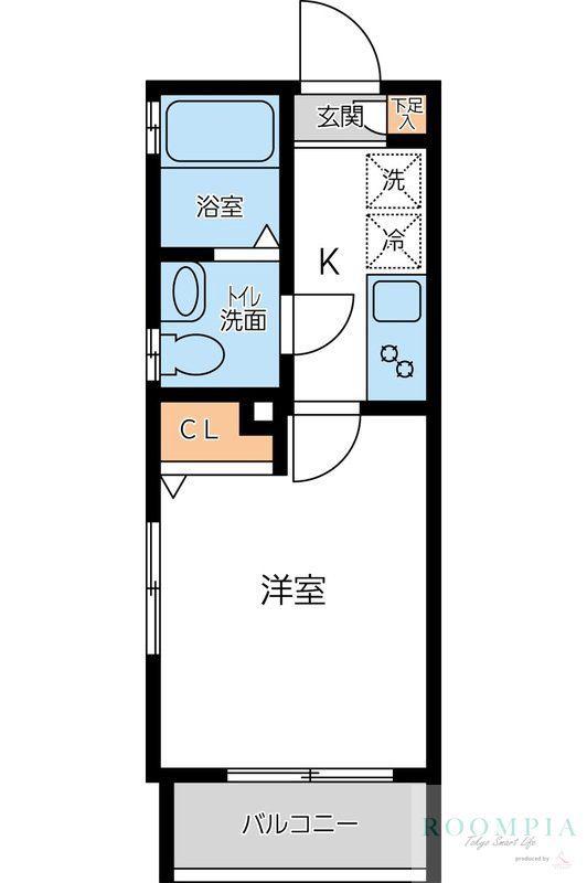 CITY SPIRE西新宿(1K/1階)の間取り写真