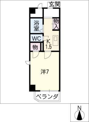 エクセルフジタ(1K/4階)の間取り写真