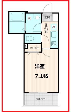 フィカーサ菖蒲園(1K/2階)の間取り写真