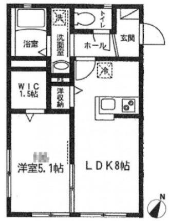 EHARA GARDEN(1LDK/1階)の間取り写真