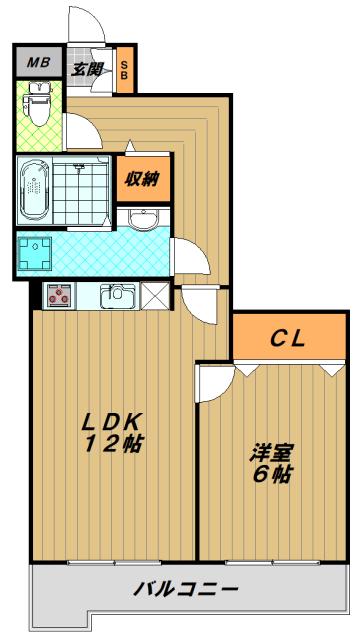 メゾン・ド・レガード(1LDK/1階)の間取り写真