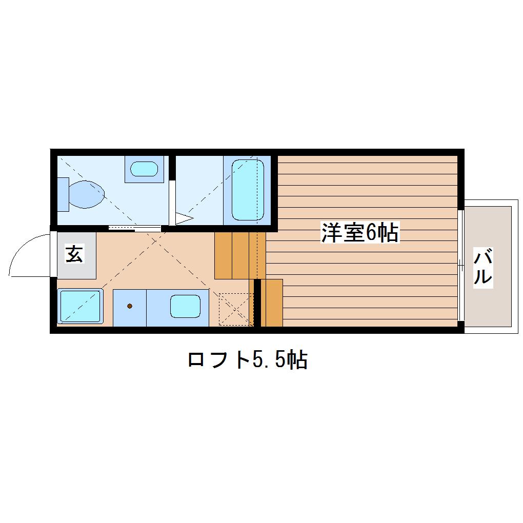 アールアイ旭ヶ丘(1K/1階)の間取り写真
