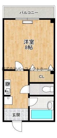 ルナコート(1K/3階)の間取り写真