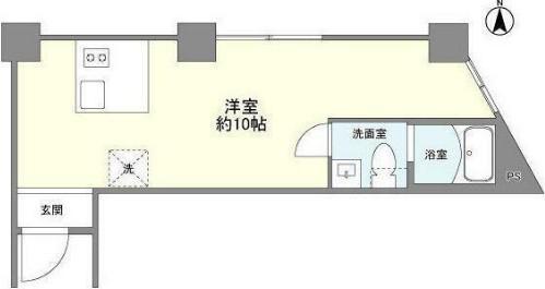 TRIAS.B(ワンルーム/3階)の間取り写真