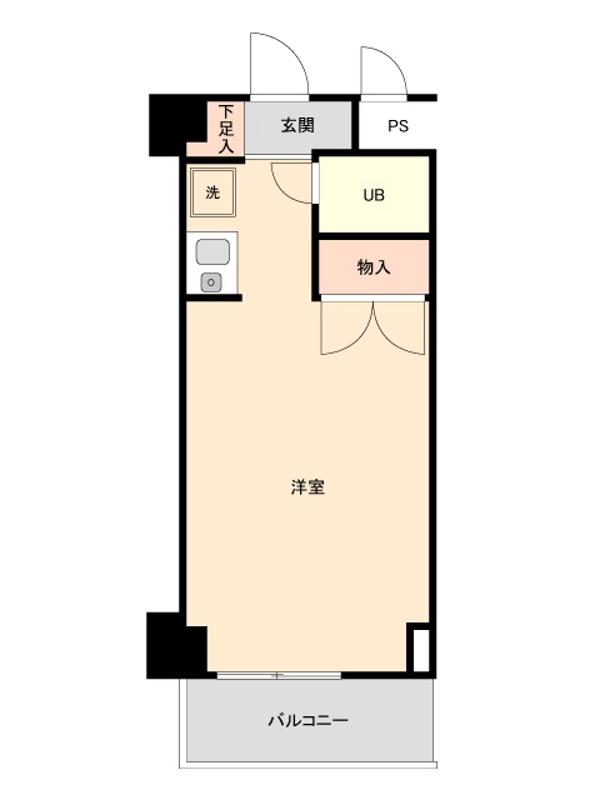 スカイコート生麦(ワンルーム/2階)の間取り写真