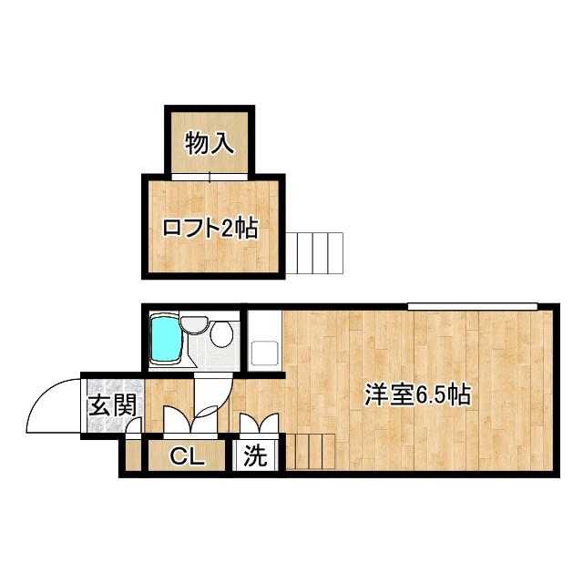トラスティコート(1LK/1階)の間取り写真