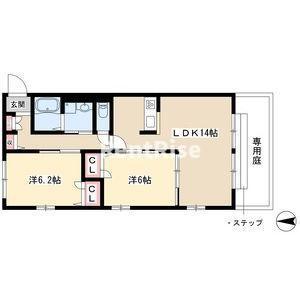 サニーハイム江南(2LDK/1階)の間取り写真