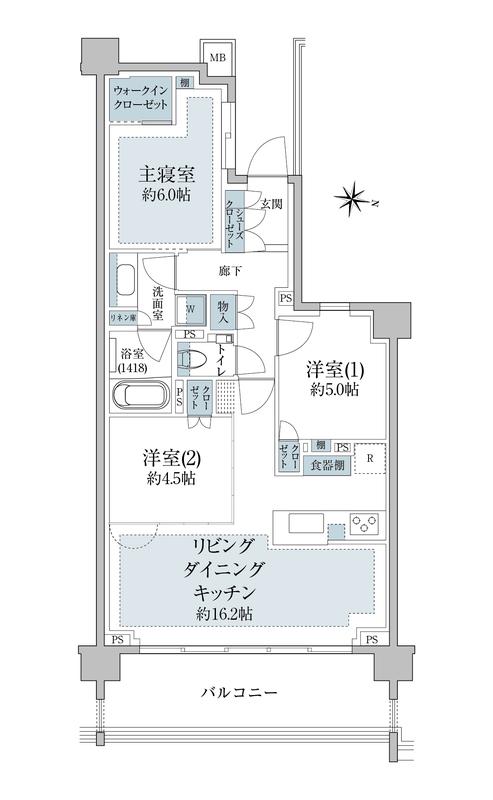 パークシティ高田馬場(3LDK/6階)の間取り写真