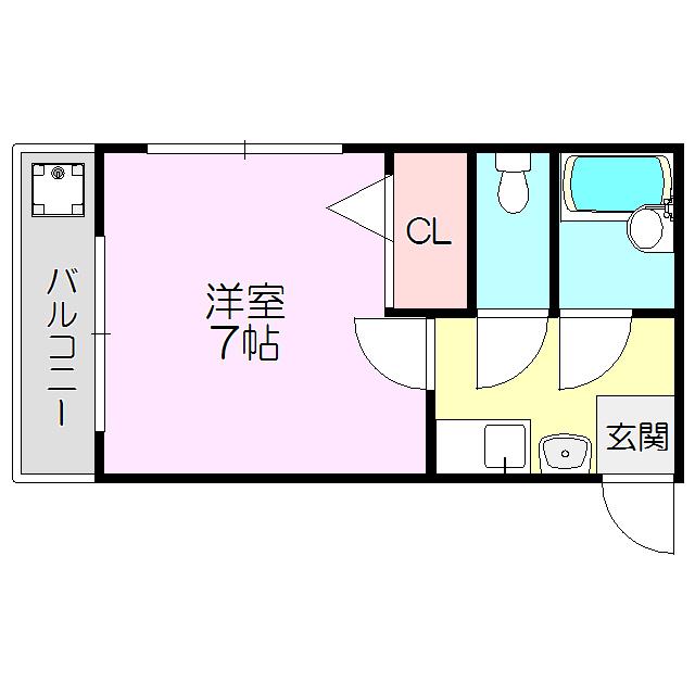 弘和ハイム(1K/3階)の間取り写真
