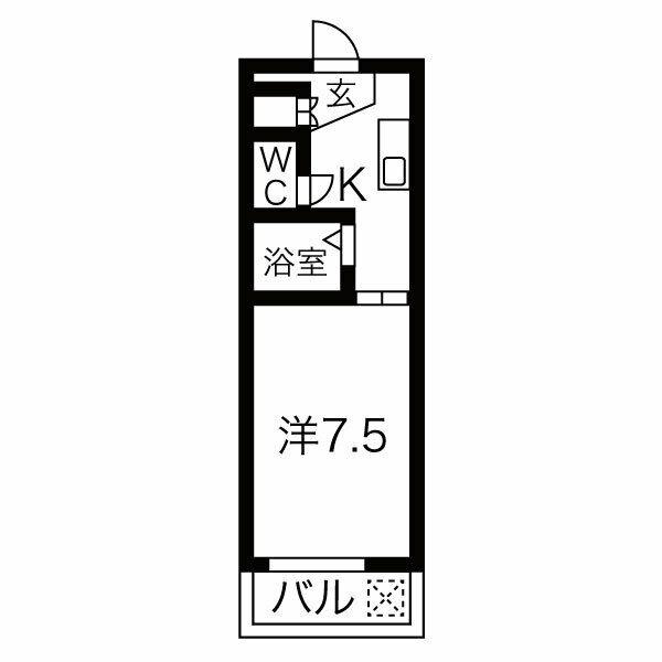 ティックランド南船場(1K/7階)の間取り写真