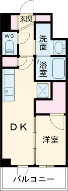 エステムコート名古屋新栄Vラポール(1DK/5階)の間取り写真