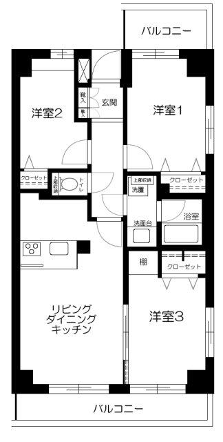 ES-GRANDE錦糸町(3LDK/4階)の間取り写真